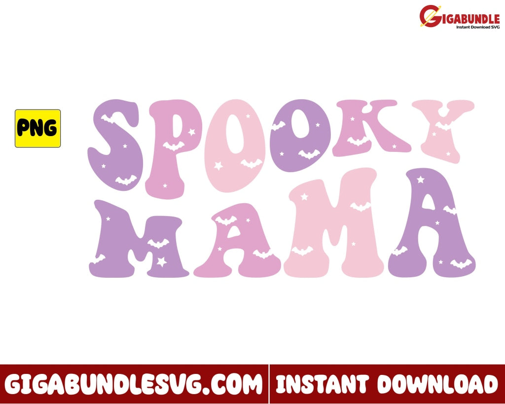 Spooky Png Mama Retro Halloween - Instant Download
