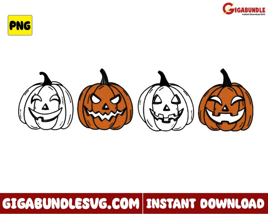 Spooky Pumpkin Png Funny Halloween Retro - Instant Download