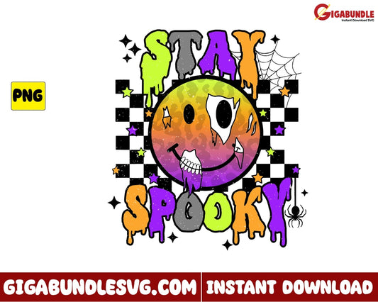 Spooky Smile Face Png Stay Retro Halloween - Instant Download