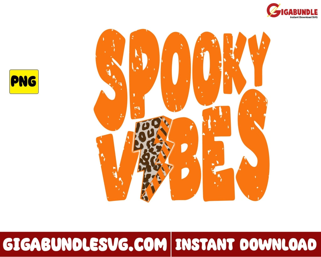 Spooky Vibes Leopard Png Retro Halloween - Instant Download
