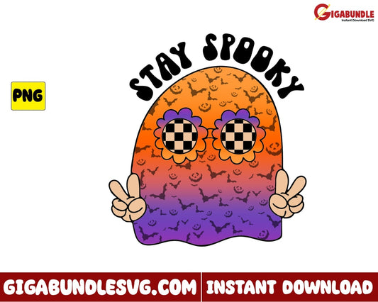 Stay Spooky Png Smiley Face Retro Halloween - Instant Download