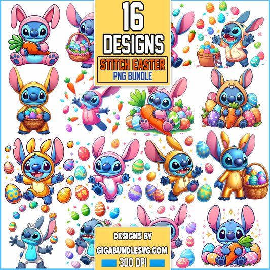 Bundle Stitch Easter Png, Happy Easter