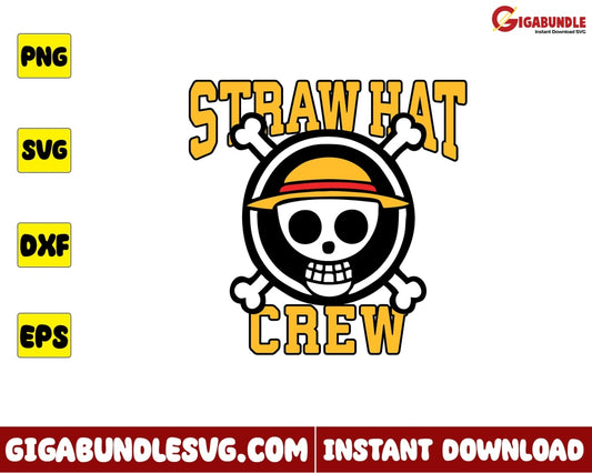 Straw Hat Crew Svg Monkey D Luffy One Piece Anime - Instant Download