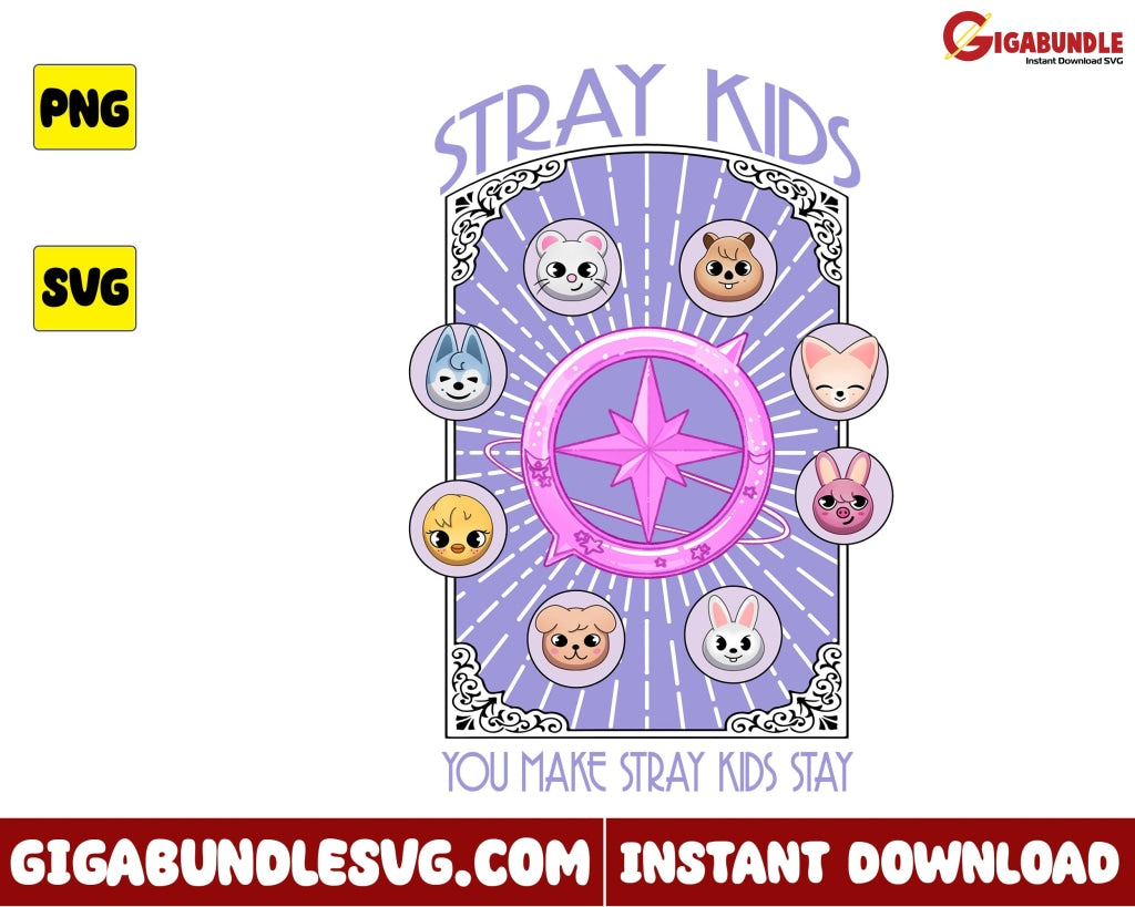 Stray Kids Zoo Svg Chibi Maniac World Tour Cartoon - Instant Download