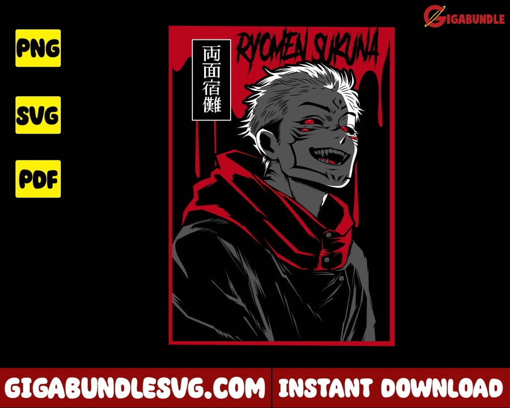 Sukuna Png Itadori Yuji Jujutsu Kaisen Anime Png- Instant Download