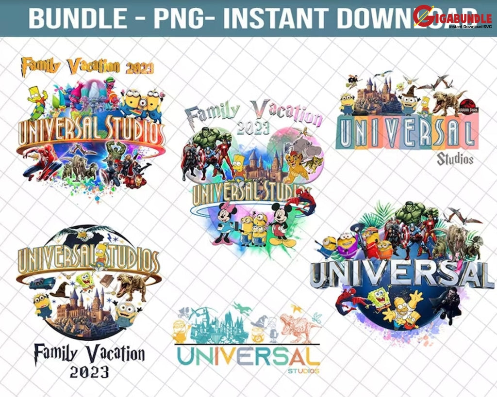 Summer Trip 2023 Bundle Universal Studios Magical Kingdom Png Family Vacation Download