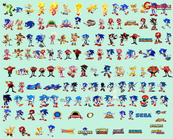 SUPER bundle Sonic Digital Kit Clipart images Sonic PNG Sonic Digital ...