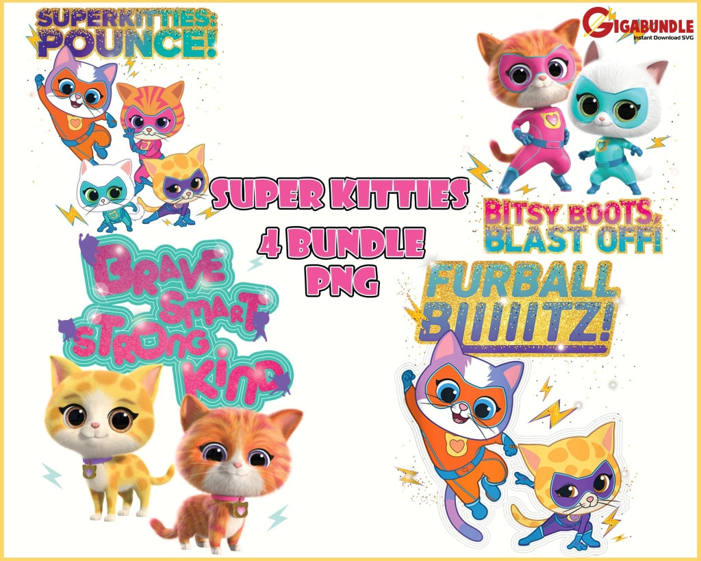 Super Cats Pounce Hero Kitties PNG - Digital Download – Gigabundlesvg