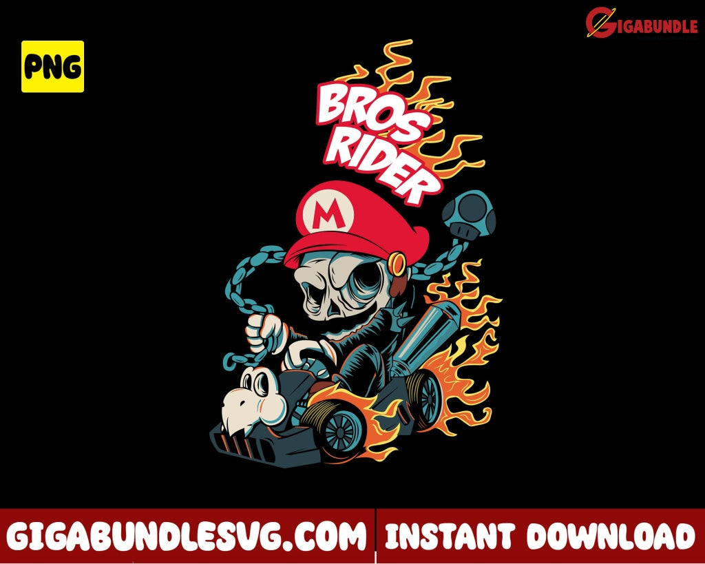 Super Mario Bros Riders Png Game Cartoon - Instant Download