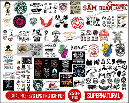 Supernatural Svg Bundle Winchester Sam And Dean Way Ward Son Saving People Hunting Things Trending