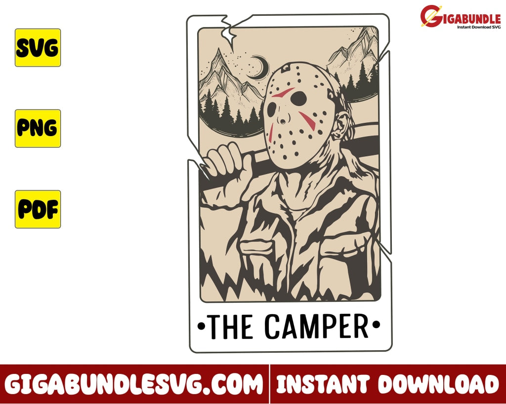 The Camper Svg Jason Halloween Tarot Horror Character Svg- Instant Download