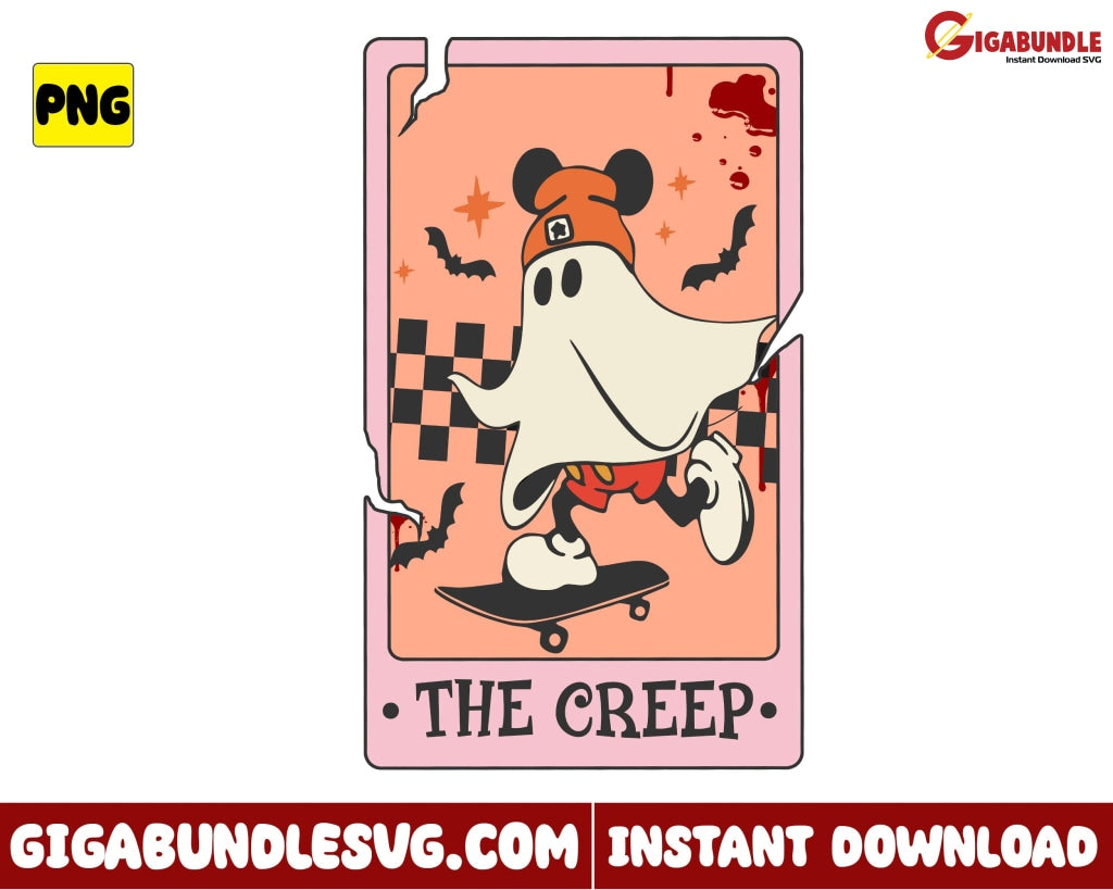 The Creep Png Ghost Halloween Tarot - Instant Download