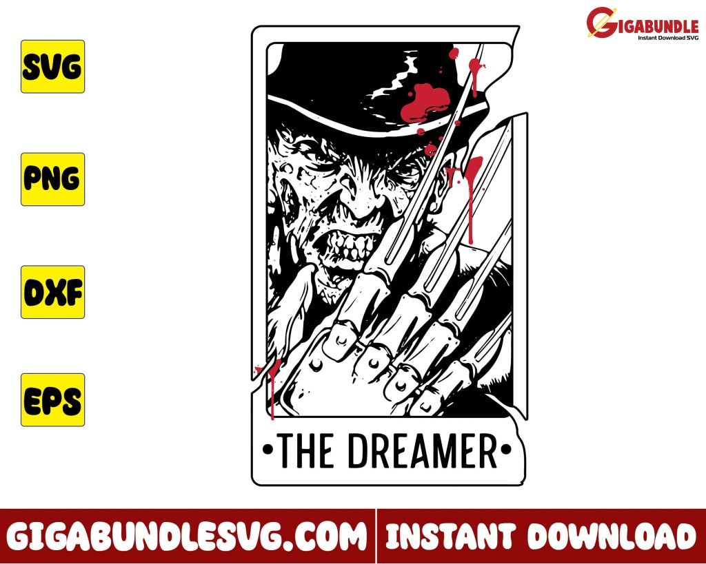 The Dreamer Svg Halloween Tarot Horror Character Svg- Instant Download