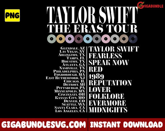 The Eras Tour 2023 Png Taylor Swiftie Vintage - Instant Download