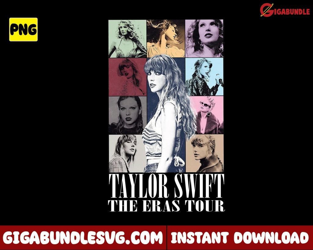 The Eras Tour Colorful Png Vintage 2023 Taylor Swiftie - Instant Download