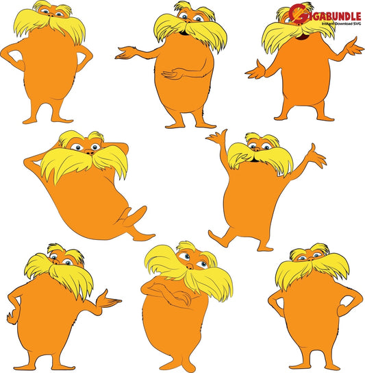 The Lorax Svg Dr Seuss Bundle Dr Things One Two Quotes Png Dxf Eps