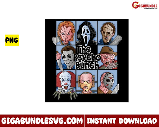 The Psycho Bunch Png Horror Face Character - Instant Download