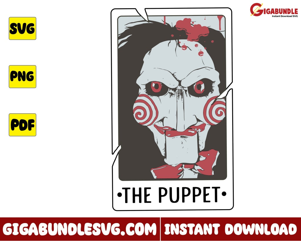 The Puppet Svg Billy Halloween Tarot Horror Character Svg- Instant Download