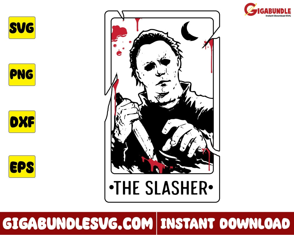 The Slasher Svg Halloween Tarot Horror Character Svg- Instant Download