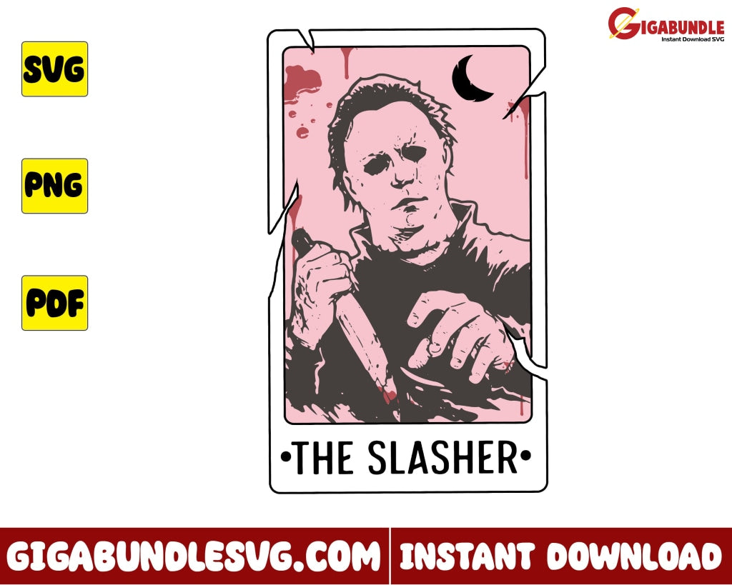 The Slasher Svg Michael Myers Halloween Tarot Horror Character Svg- Instant Download