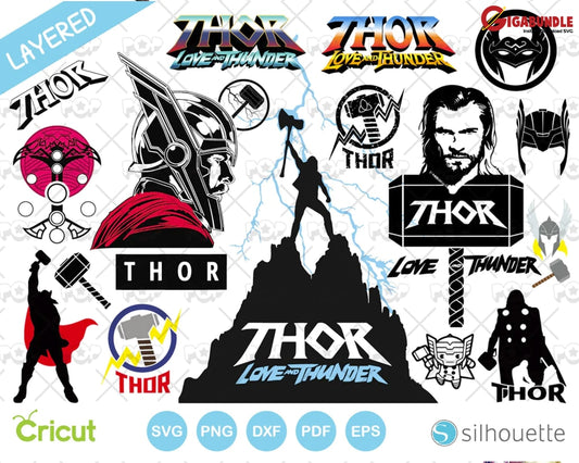 Thor Svg Bundle - File For Cricut Marvel Avengers Design Superhero