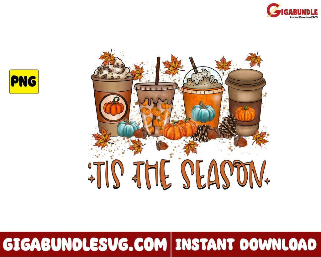 Tis The Season Png Pumpkin Retro Halloween - Instant Download