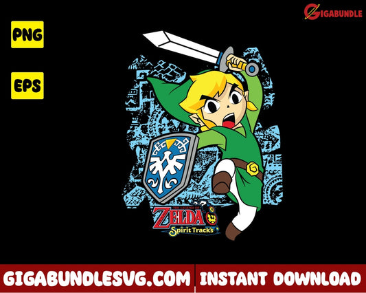 Toon Link Png Mario Super Cartoon - Instant Download