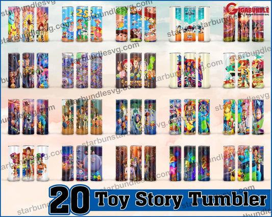 Toy Story 2 Tumbler -20Oz Skinny Straight Tumbler Sublimation Designs Full Wrap