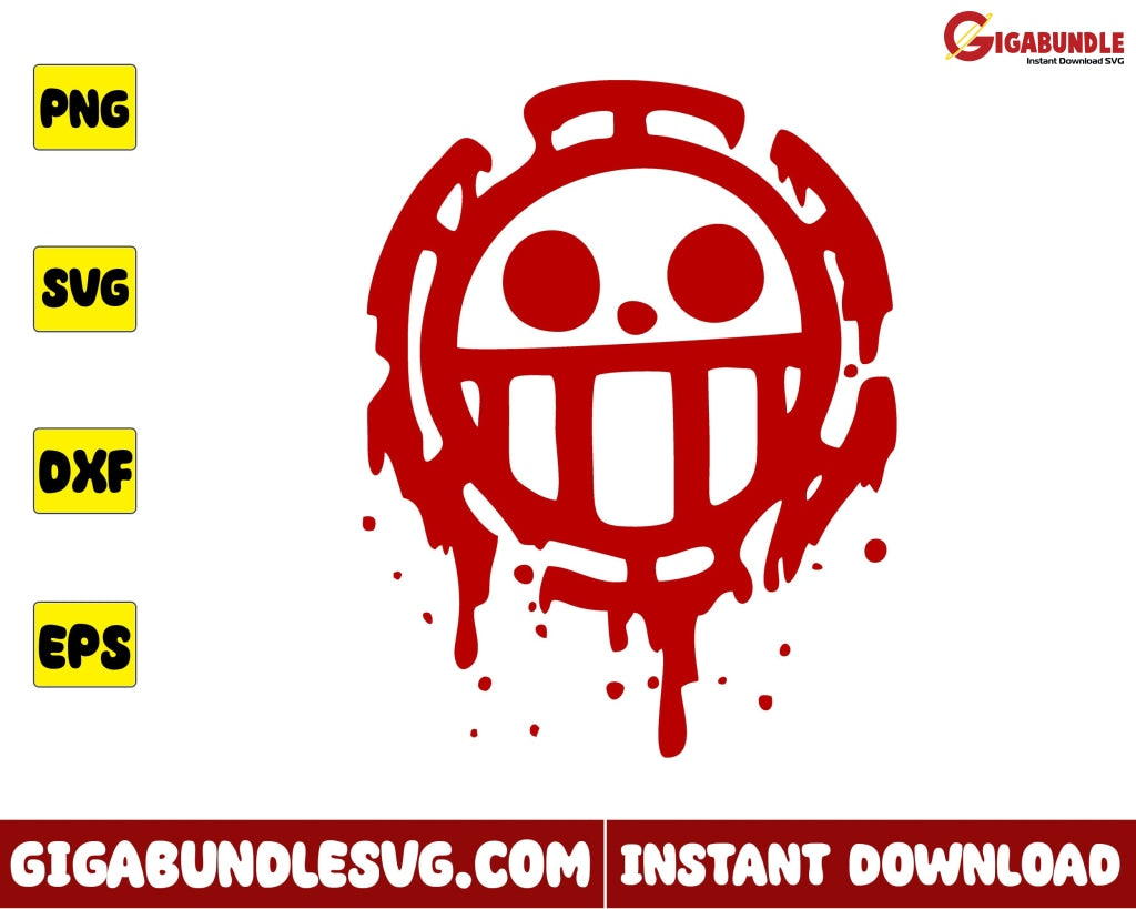 Trafalgar D. Water Law Svg One Piece Logo Anime - Instant Download