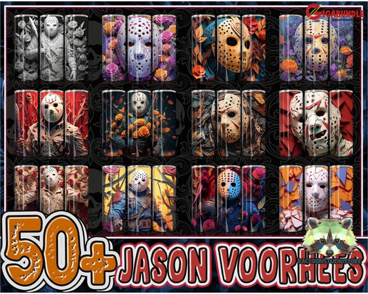 Trendy 50+ Jason Voorhees Design Tumbler Png 3D Halloween Horror Mask Movie Tumbler Sublimation