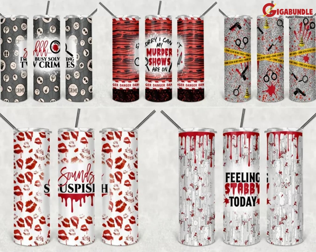 True Crime 20Oz Skinny Tumbler Sublimation Files 30 High Res