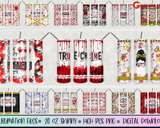 True Crime 20Oz Skinny Tumbler Sublimation Files 30 High Res