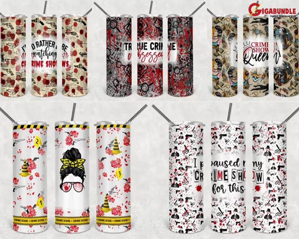 True Crime 20Oz Skinny Tumbler Sublimation Files 30 High Res