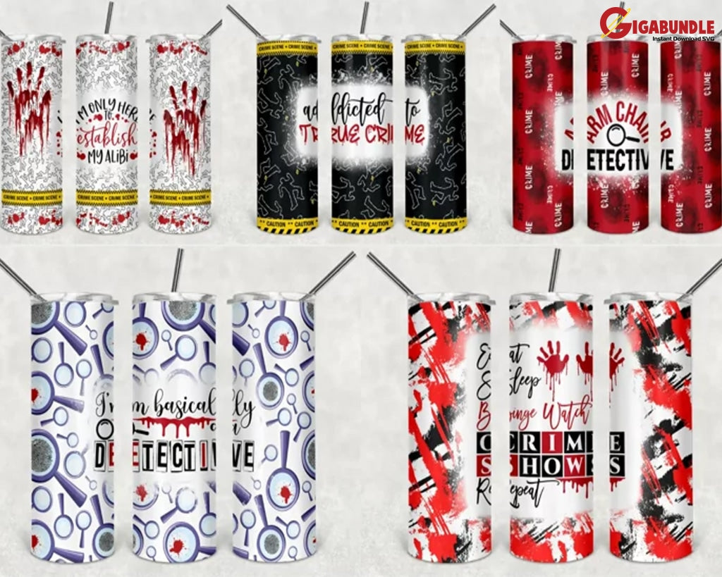 True Crime 20Oz Skinny Tumbler Sublimation Files 30 High Res