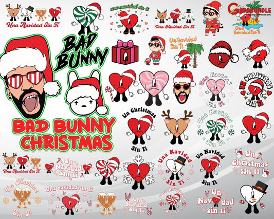 Un Navidad Sin Ti Svg Bad Bunny Christmas Bundle Svg Baby Benito Xmas Design Digital Download
