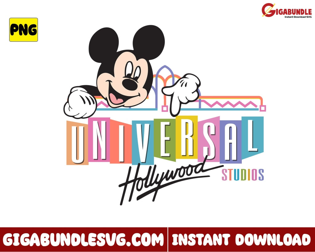 Universal Hollywood Studio Png Mickey Mouse Disney - Instant Download