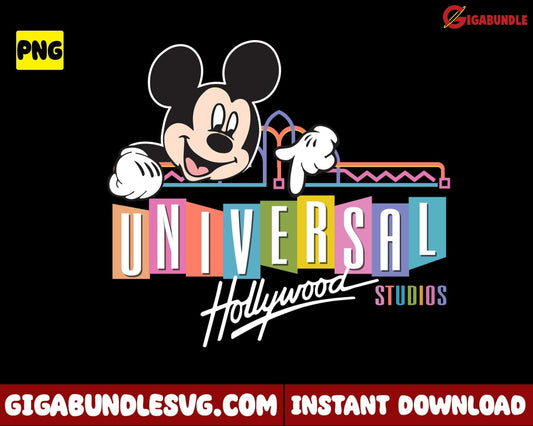 Universal Hollywood Studio Png Mickey Mouse Disney - Instant Download