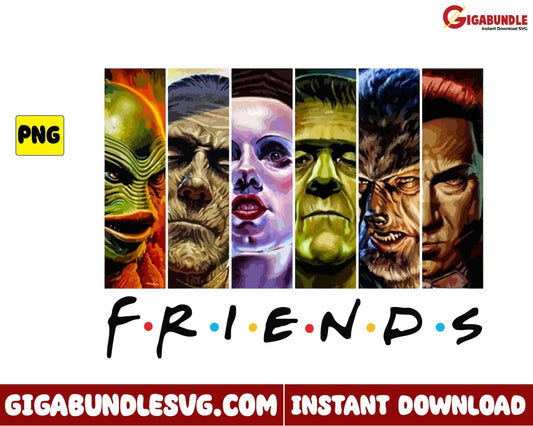 Universal Horror Friends Png Classic Monsters Character - Instant Download