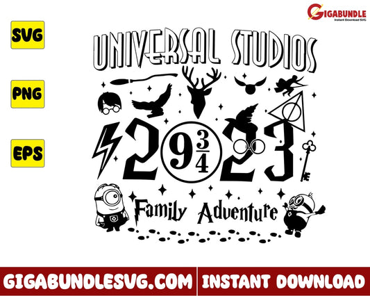 Universal Studios 2023 Svg Family Adventure Minions Harry Potter Disney - Instant Download
