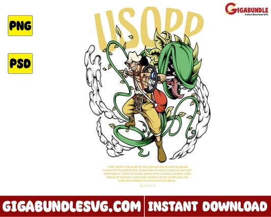 Usopp Png God One Piece Anime - Instant Download