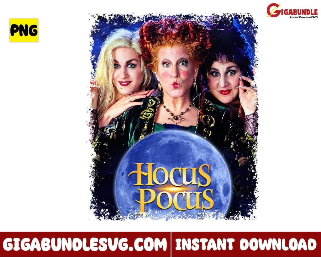 Vintage Hocus Pocus Png Witch Cartoon Halloween - Instant Download