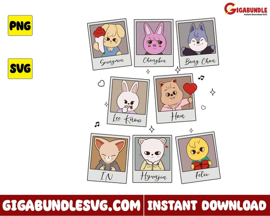 Vintage Stray Kids Zoo Svg Chibi Maniac World Tour Cartoon - Instant Download