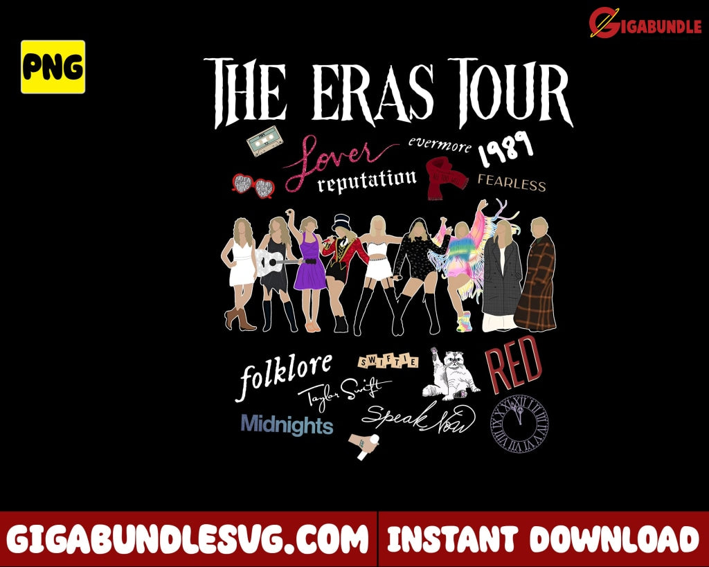 Vintage The Eras Tour Png Dates 2023 Swiftie - Instant Download