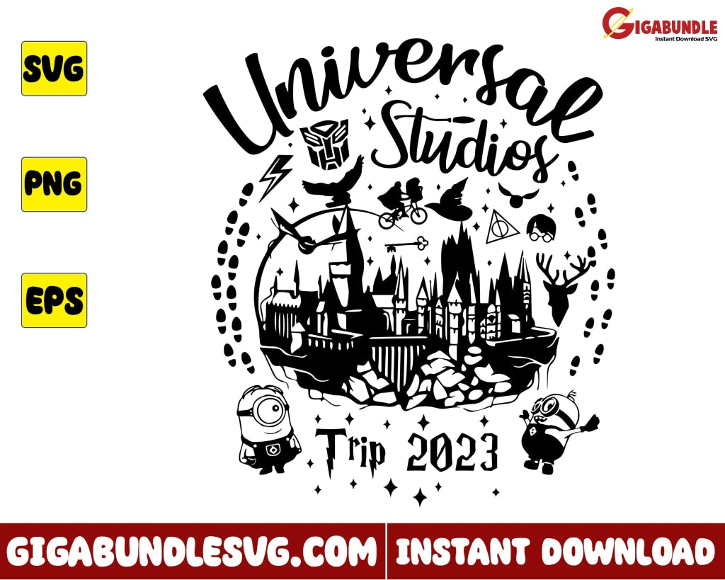 Vintage Universal Studios Svg Minions Harry Potter Jurassic Park Disney - Instant Download