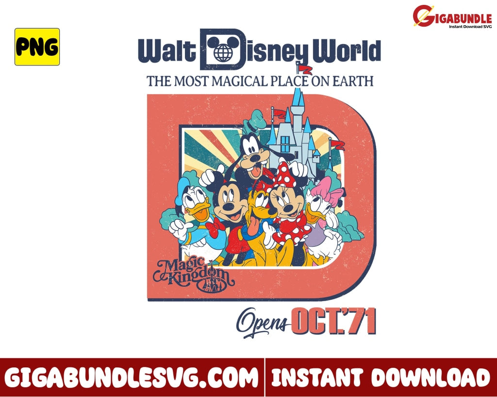 Walt Disney World Open Otc71 Png Mickey Macgic Kingdom - Instant Download