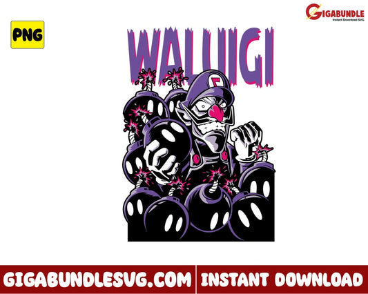 Waluigi Png Mario Game Super - Instant Download