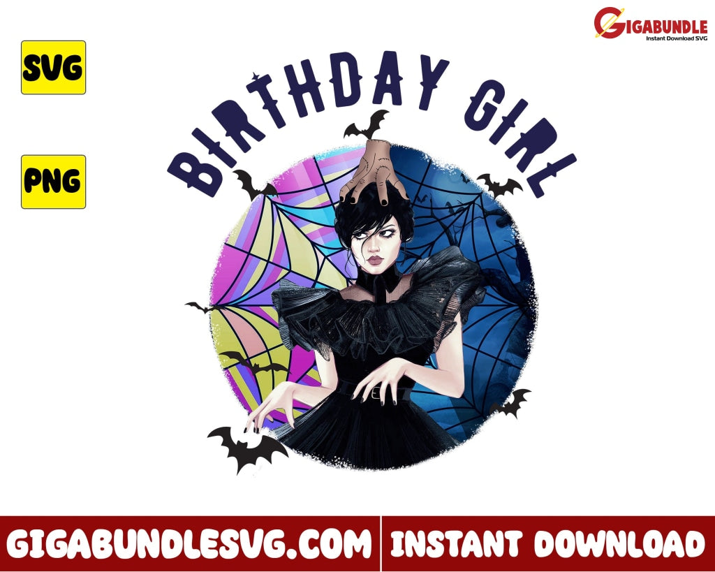 Wednesday Svg Addams Birthday Girl - Instant Download