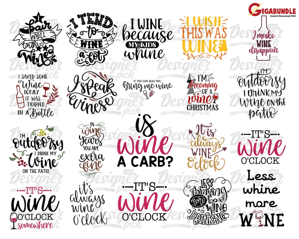 Wine Glass SVG Bundle, Funny Wine Glass Labels, Wine SVG Cut Files, Wine  Sayings for Cricut (Download Now) 