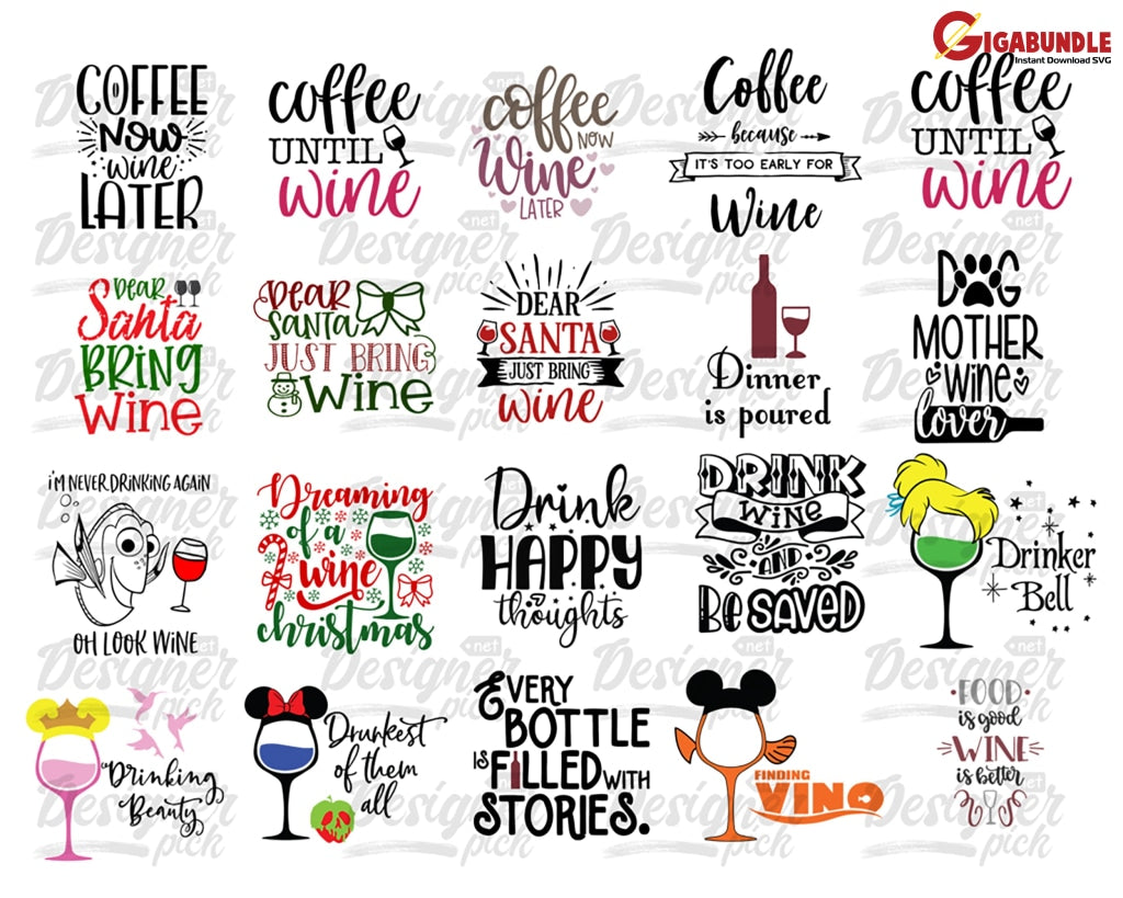 Wine Svg Bundle Glass Sayings Quote Cut Files Funny For Cricut