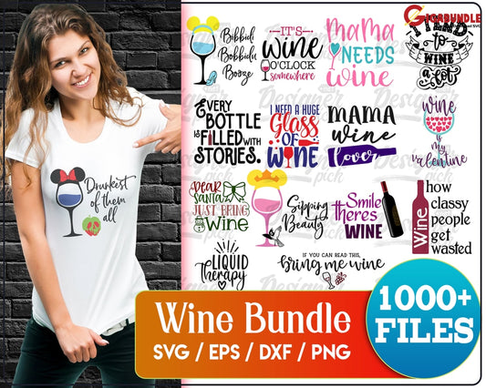 Wine Svg Bundle Glass Sayings Quote Cut Files Funny For Cricut